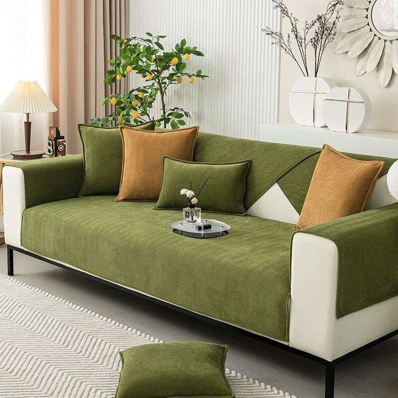 Non-Slip Chenille Sofa Cover – Stays in Place, 3 Sizes, Various Colours