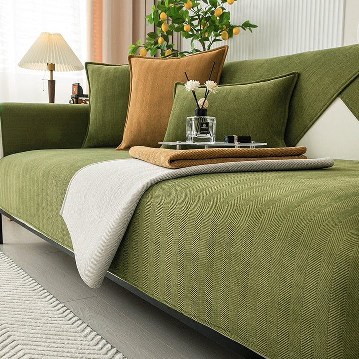 Non-Slip Chenille Sofa Cover – Stays in Place, 3 Sizes, Various Colours