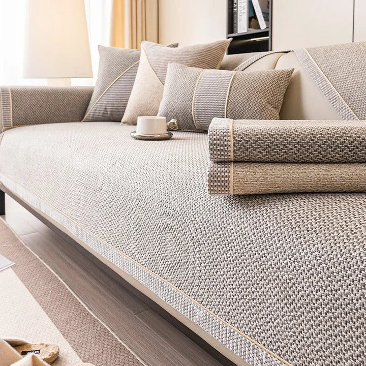 NATURWEFT – Non-Slip Cotton-Linen Sofa Cover for All Seasons
