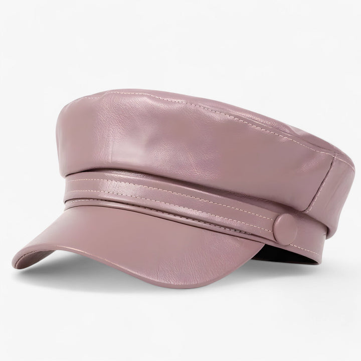 Octagonal Flat Cap for Women in PU Leather – Valence