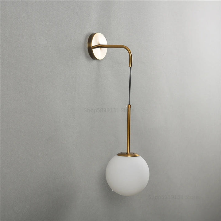 GlacioGlow Retro Glass Wall Light | Elegant Post-Modern Bedside Lamp for Warm Ambient Lighting