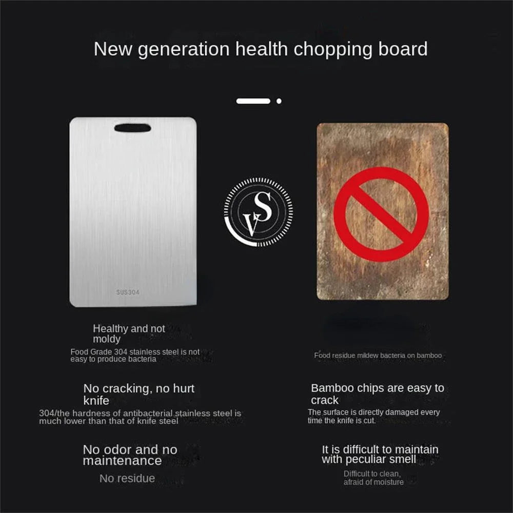316 Stainless Steel Chopping Board – Thick, Double-Sided Board for Kitchen, Home Use and Kneading Dough