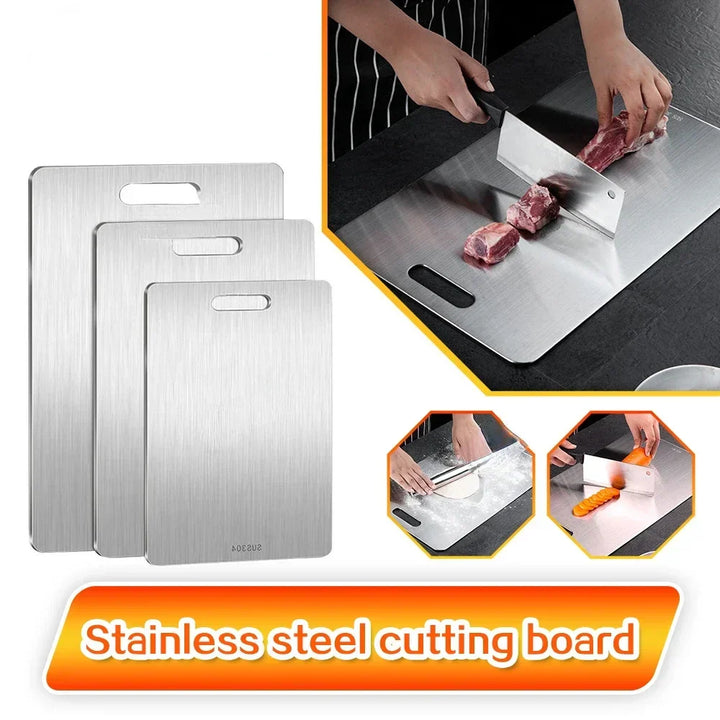 316 Stainless Steel Chopping Board – Thick, Double-Sided Board for Kitchen, Home Use and Kneading Dough
