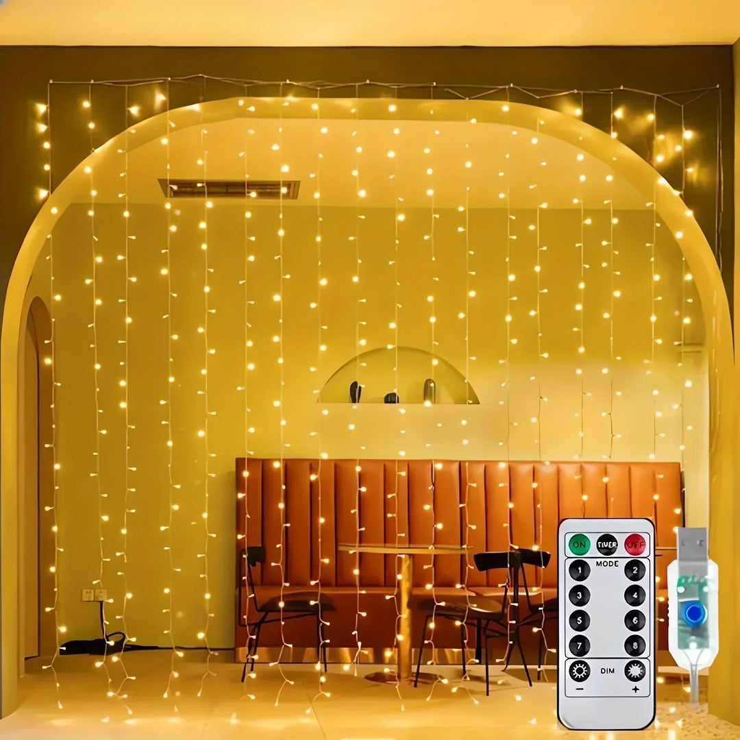 USB LED Curtain Lights with Remote Control