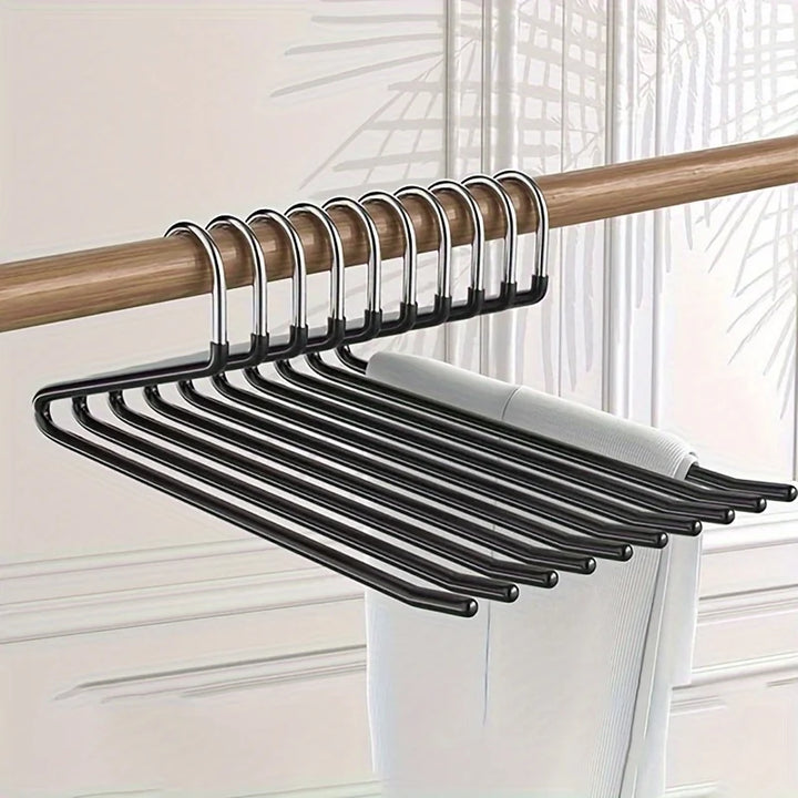 Clothoria | Open Trouser Hangers | Space-Saving & Sturdy | Metal with Anti-Rust Coating