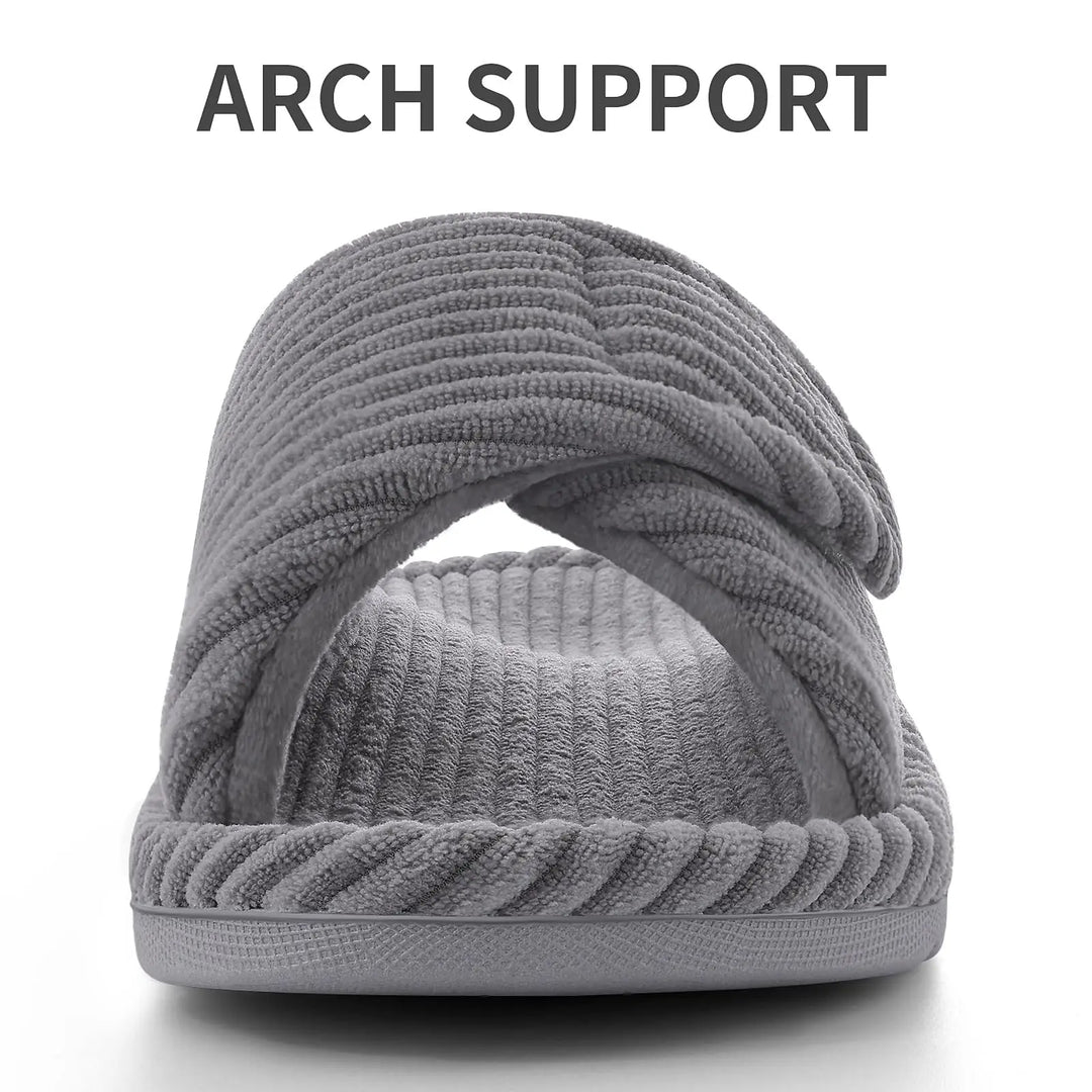 Orthopaedic Corduroy Slippers with Arch Support