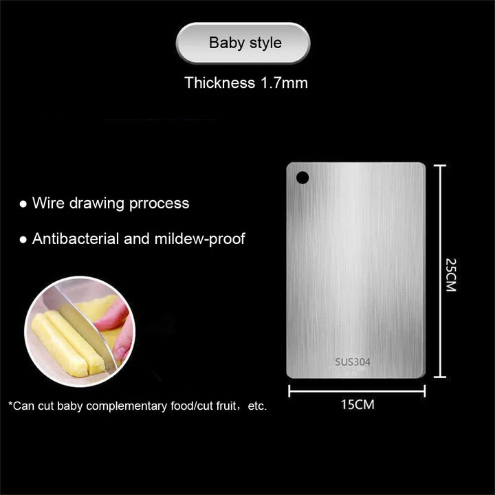 316 Stainless Steel Chopping Board – Thick, Double-Sided Board for Kitchen, Home Use and Kneading Dough