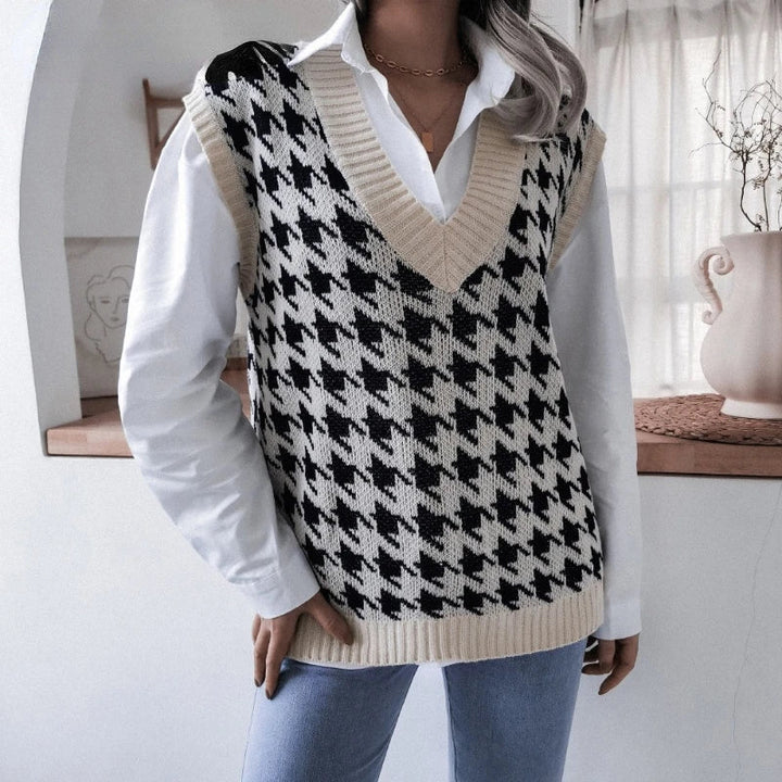 Women's Checked Waistcoat – Yara