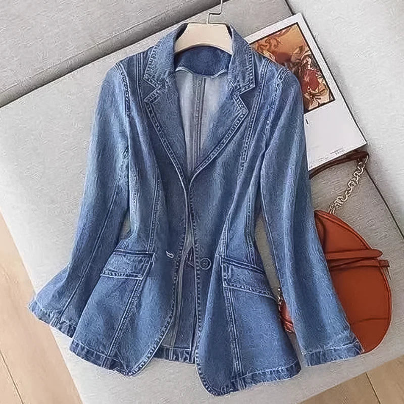Women's Denim Blazer Jacket