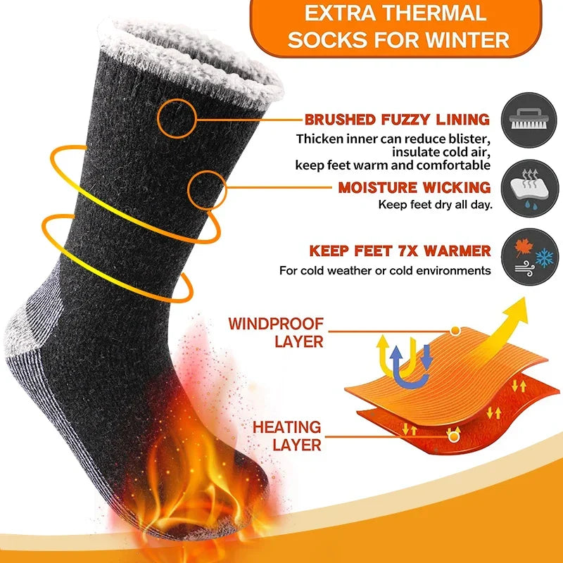 Merino Wool Socks for Men | Thermal Winter | Pack of 3 | Terry Lining & Mid Length