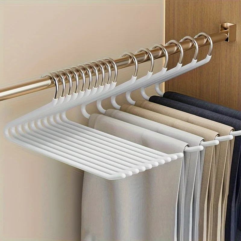 Clothoria | Open Trouser Hangers | Space-Saving & Sturdy | Metal with Anti-Rust Coating