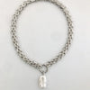 Baroque Freshwater Pearl Necklace with Gold & Silver Chain