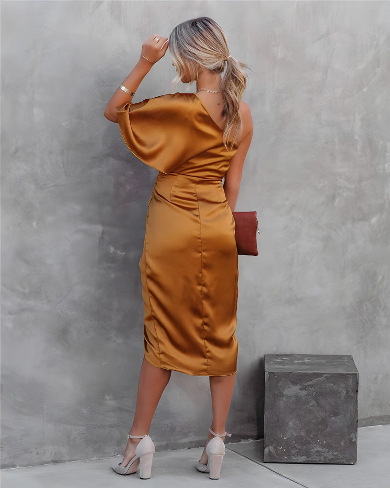 Asymmetrical Off-Shoulder Dress