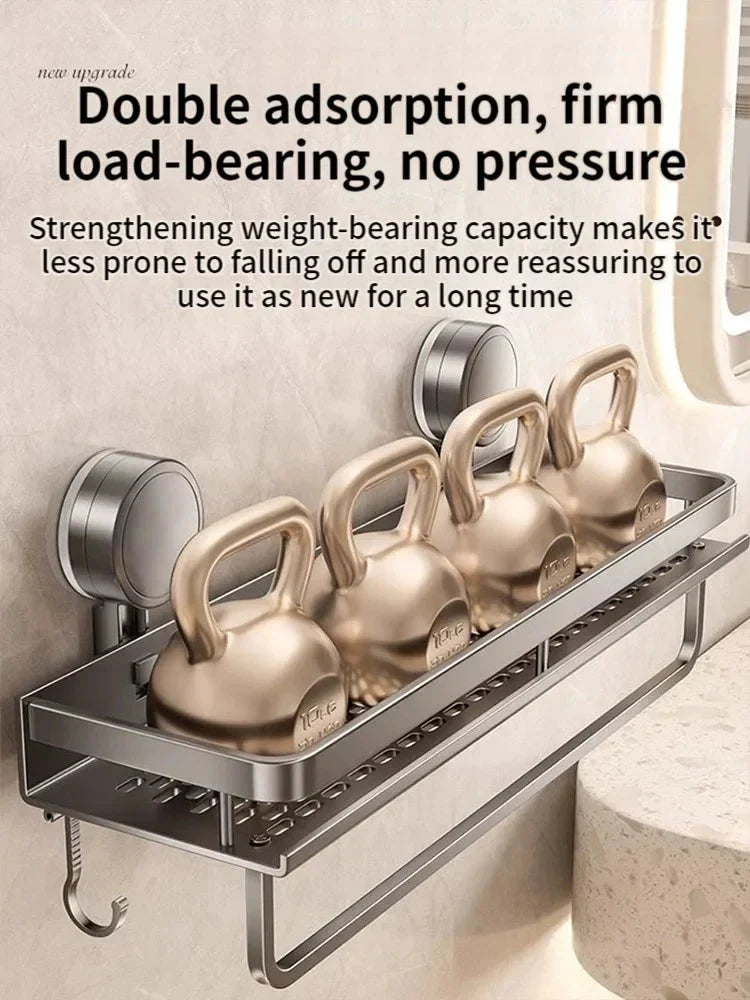 Suction Cup Bathroom Shelf | No Drilling | Drainage Tray | SnapShelv