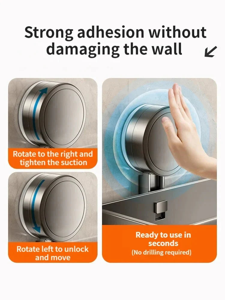 Suction Cup Bathroom Shelf | No Drilling | Drainage Tray | SnapShelv