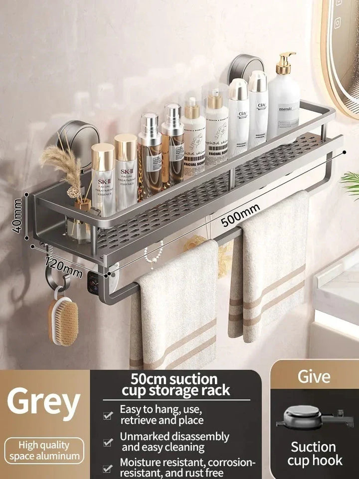 Suction Cup Bathroom Shelf | No Drilling | Drainage Tray | SnapShelv