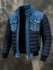 Men's Denim Jacket with Stand Collar and Front Zip, Blue