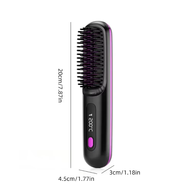 Cordless Heated Styling Brush for Short Hair, Fringe and Nape