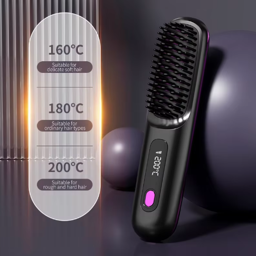 Cordless Heated Styling Brush for Short Hair, Fringe and Nape