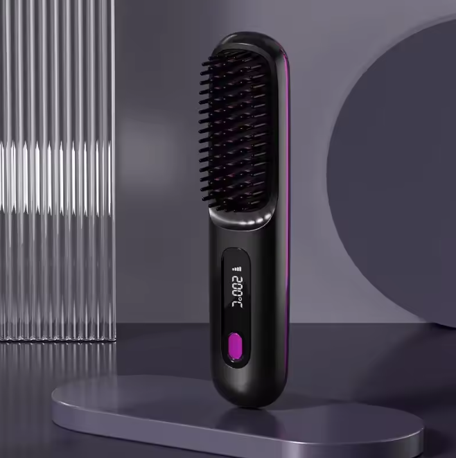 Cordless Heated Styling Brush for Short Hair, Fringe and Nape