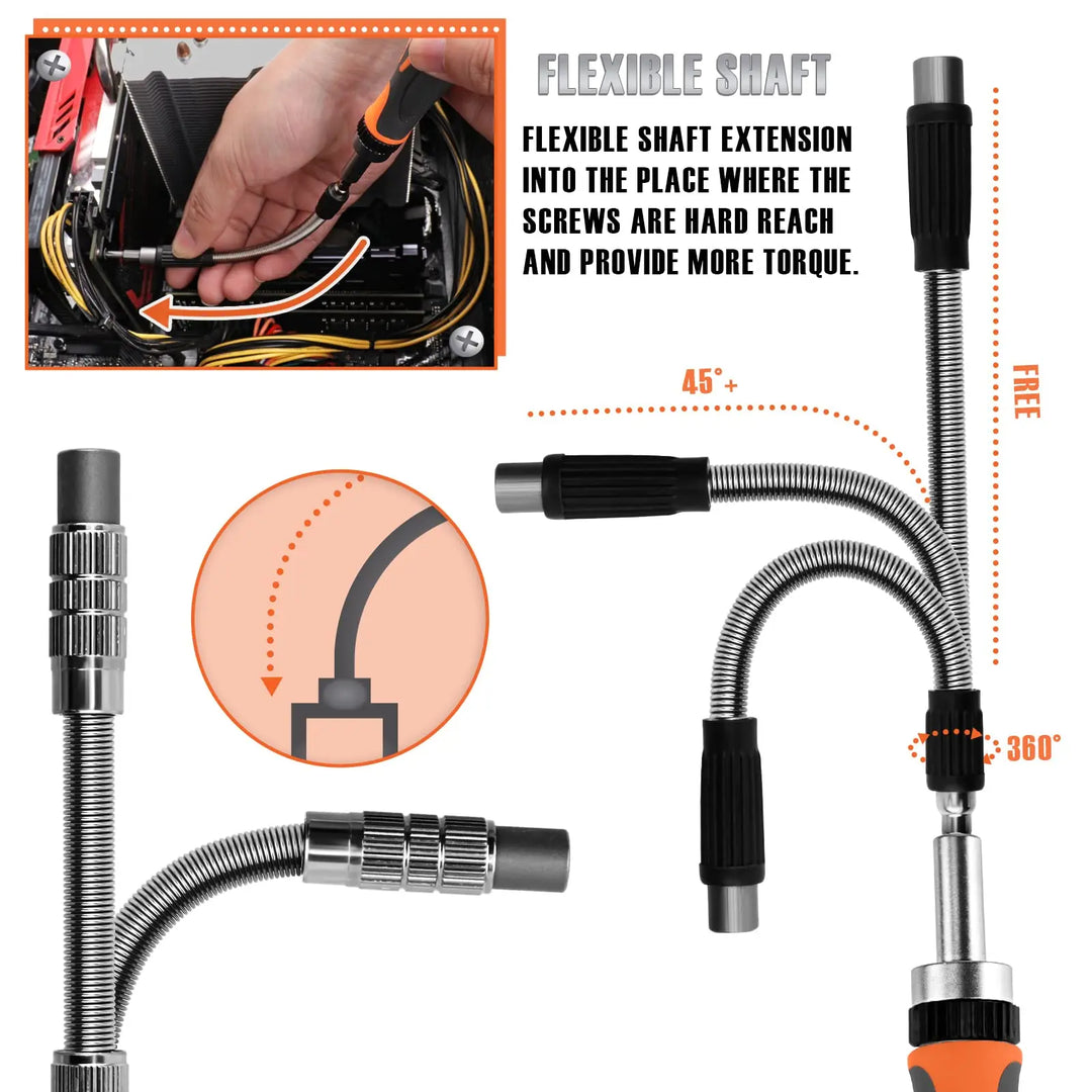 68-in-1 Ratchet Screwdriver Set with Magnetic Bits & Extension Bar – FortiDrive