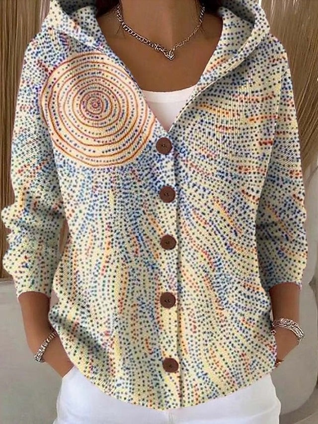 Cosy hooded cardigan with wooden buttons