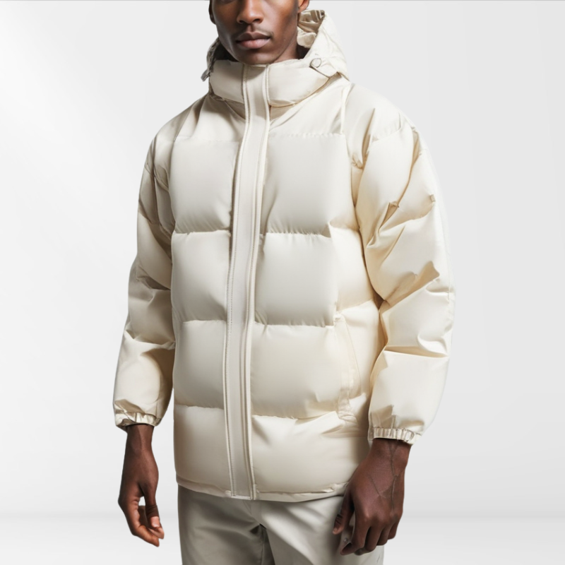 Men's Quilted Puffer Jacket with Hood – Elias