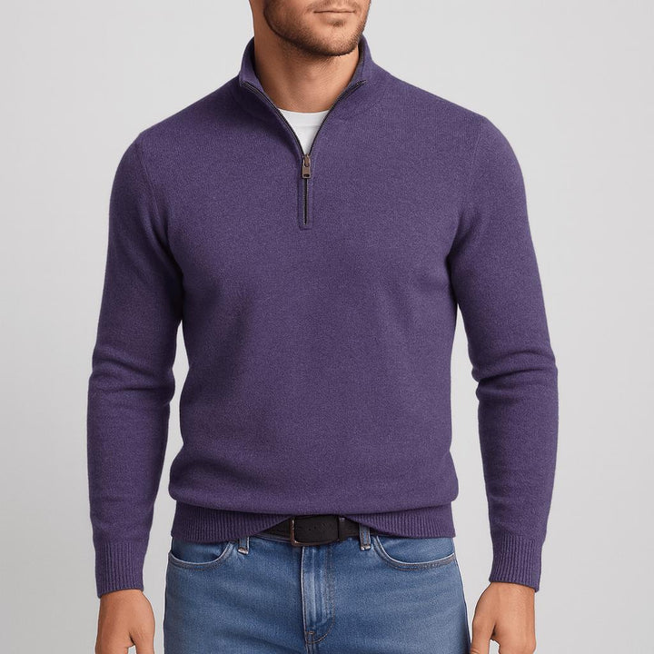 Men's Merino Wool Jumper with V-Neck