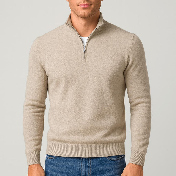 Men's Merino Wool Jumper with V-Neck