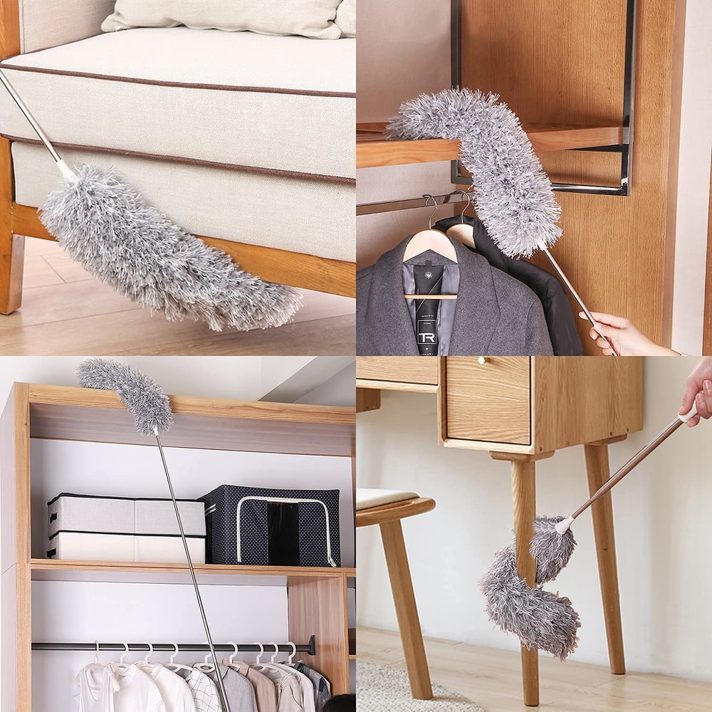 Extendable Microfibre Duster | Extra-Long Reach | Flexible Head | Washable