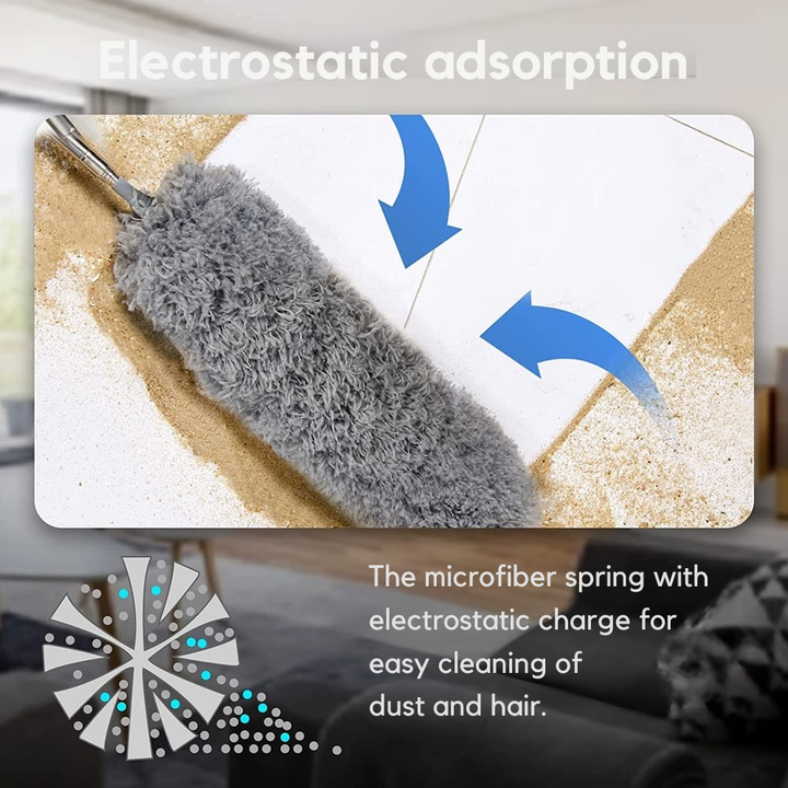 Extendable Microfibre Duster | Extra-Long Reach | Flexible Head | Washable