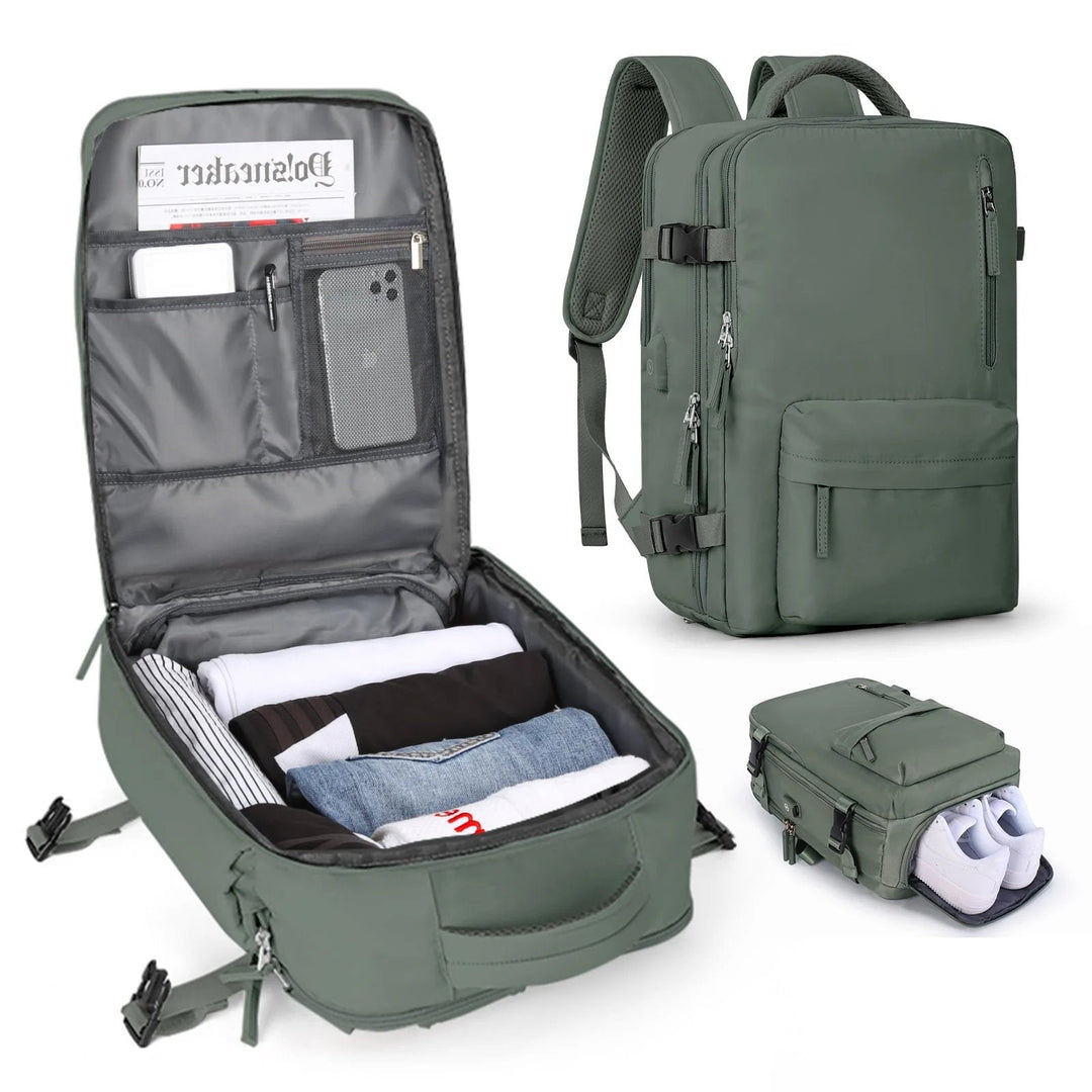 Multifunctional women's backpack 35 L with USB port