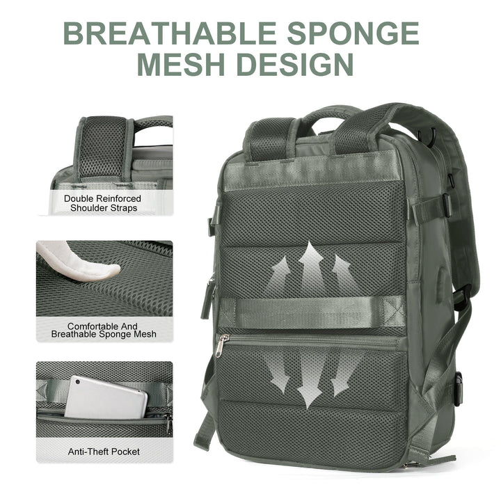 Multifunctional women's backpack 35 L with USB port