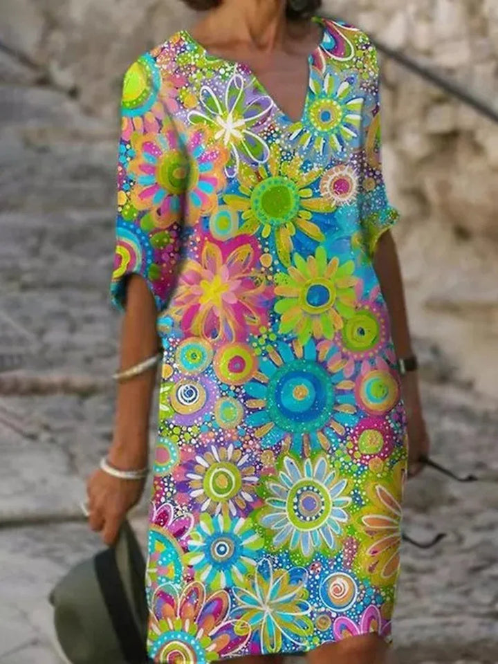 V-neck floral dress