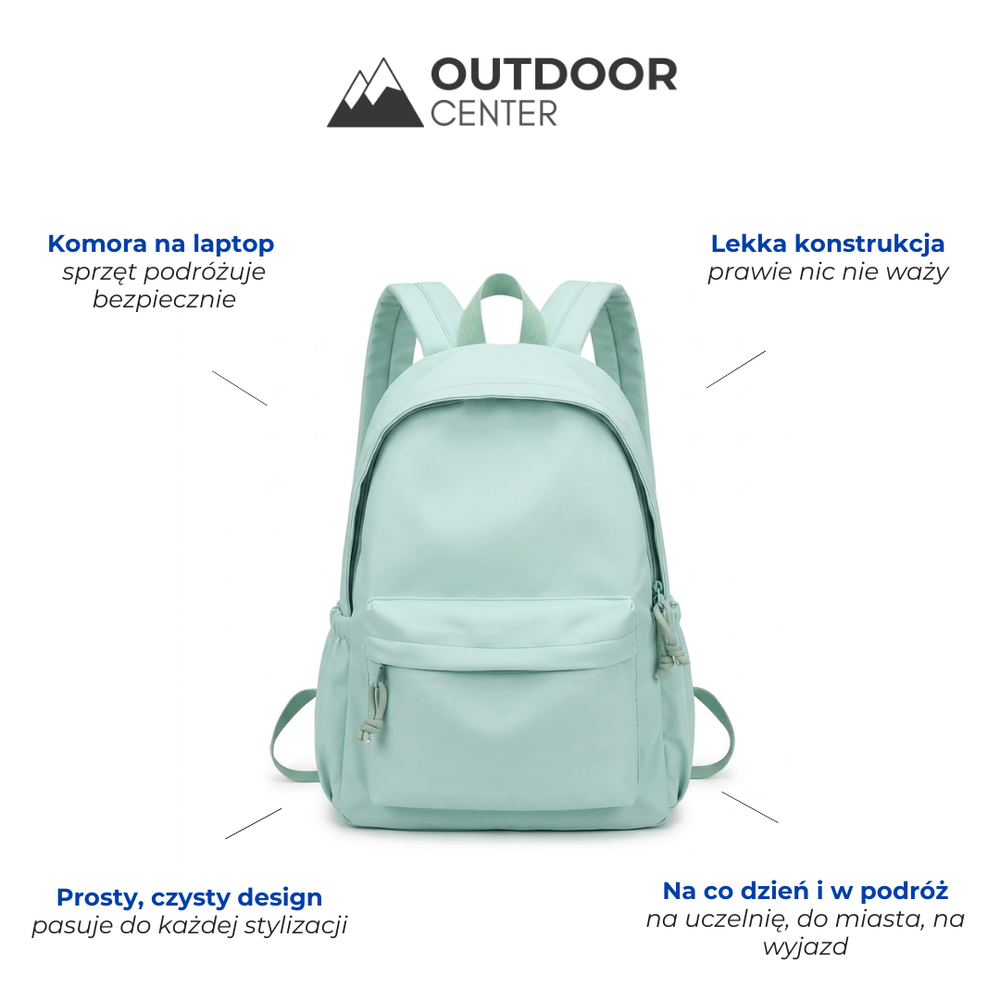 Women's Lightweight Nylon School Backpack in Pastel Colours