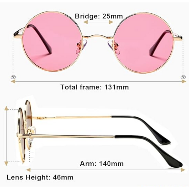 Retro Round Polarised Sunglasses - Lennon