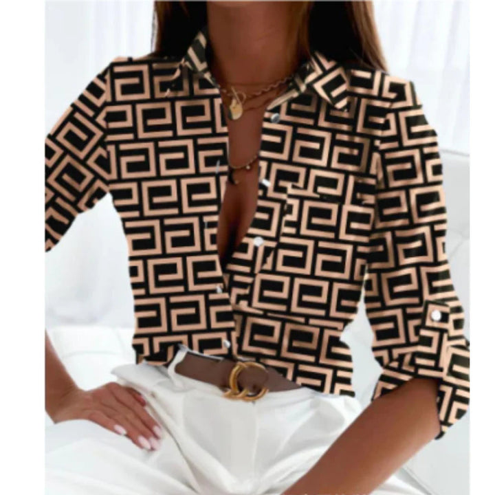 Women’s Gradient Print Blouse – Celestial Style for Everyday Wear