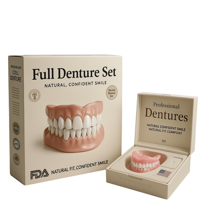 Flexible Denture Set for Upper and Lower Jaw – Reusable and Custom-Fit