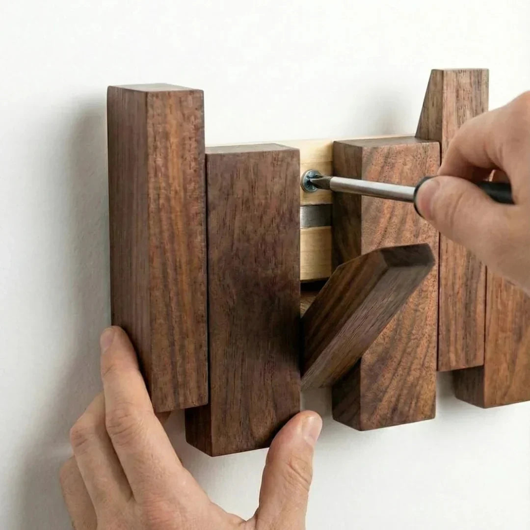 Piano Solid Wood Coat Rack | Elegant Wall Hooks