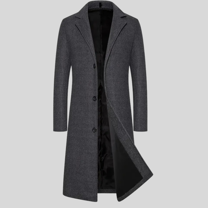 Men’s Long Overcoat – Elegant Winter Layer with Classic Style