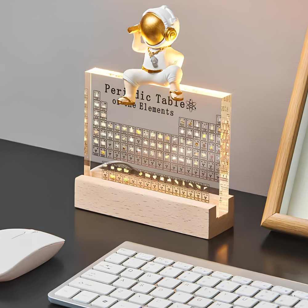 Illuminated Periodic Table with Real Elements - Elementa
