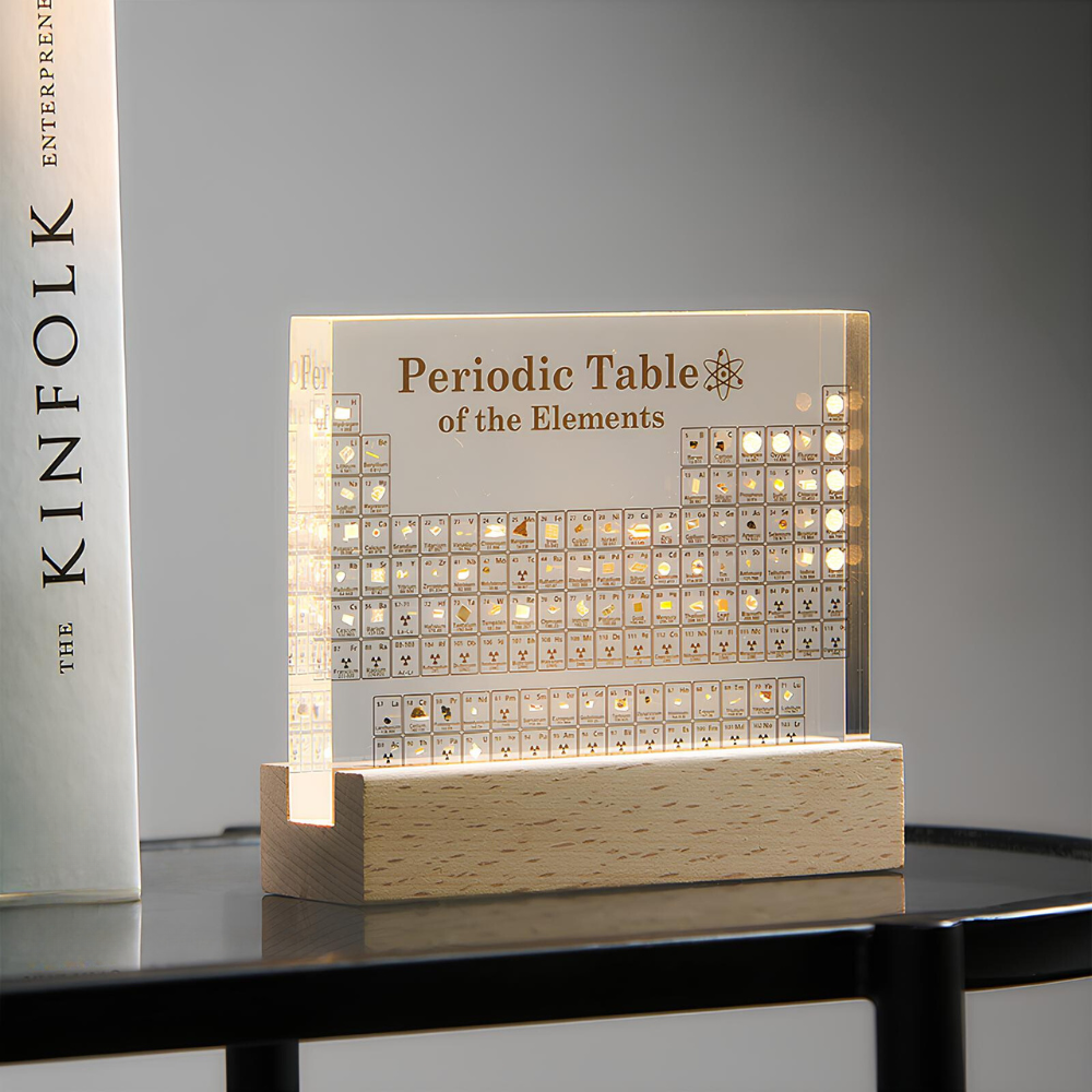 Illuminated Periodic Table with Real Elements - Elementa