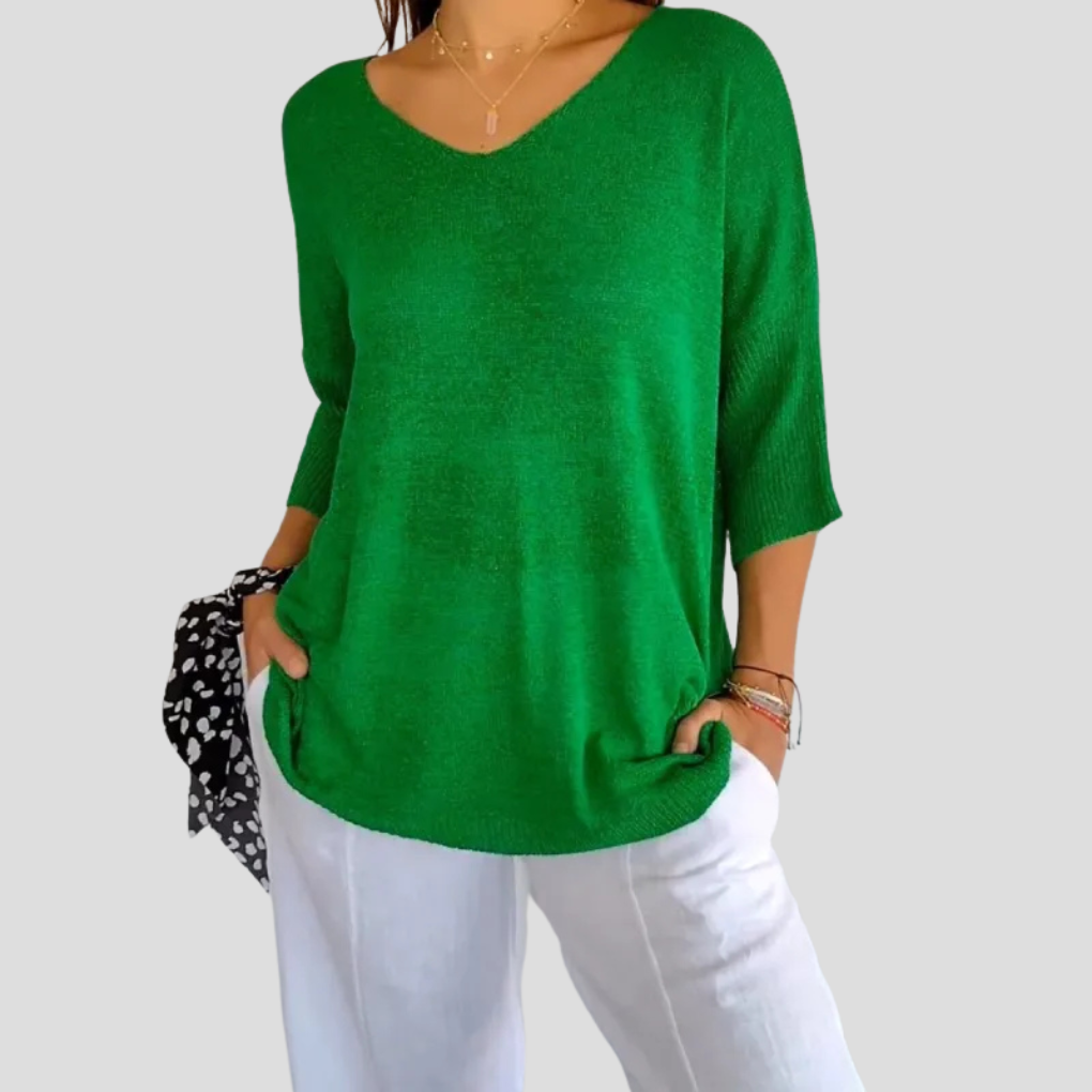 Women’s Knit V-Neck Top – Casual Style with Everyday Flair
