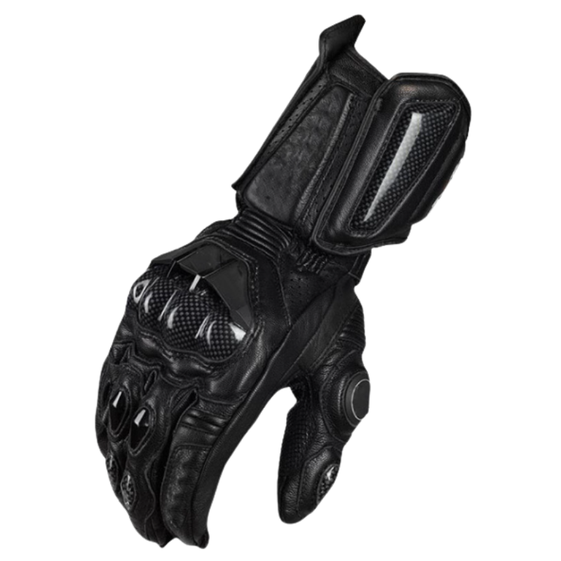 RidePro Carbon Motorcycle Gloves | Waterproof and Windproof | Touchscreen Compatible | Genuine Leather Protection | For Summer and Winter