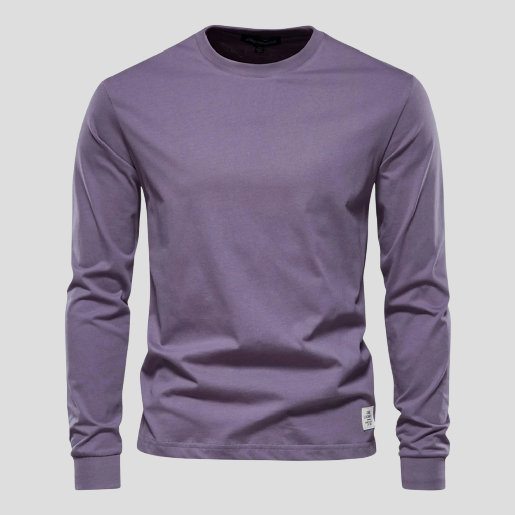 Men’s Long-Sleeved Round-Neck Shirt – Classic Everyday Style