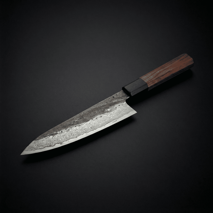 Kiritsuke knife, stainless steel blade, ironwood handle, 8.5 inch