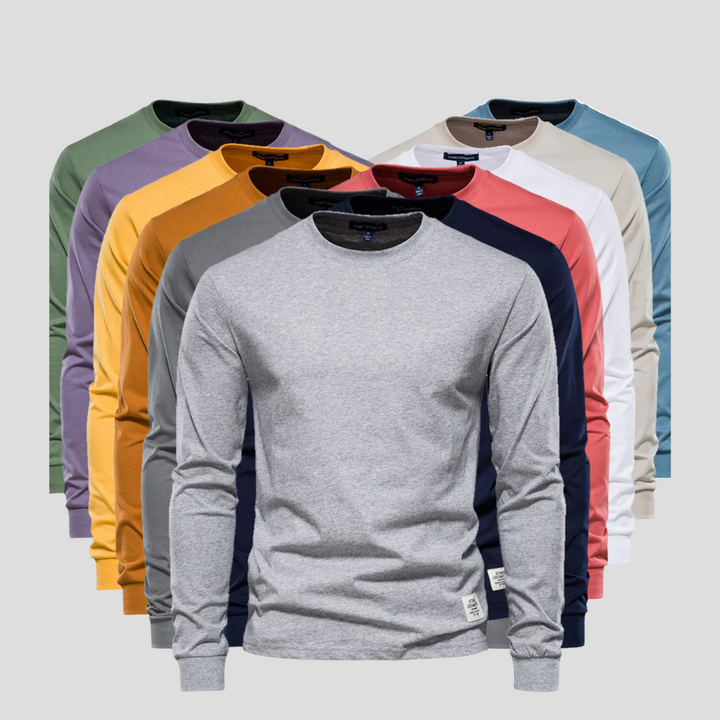 Men’s Long-Sleeved Round-Neck Shirt – Classic Everyday Style