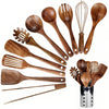 11-Piece Teak Kitchen Utensil Set | With Stand | Natural Wood