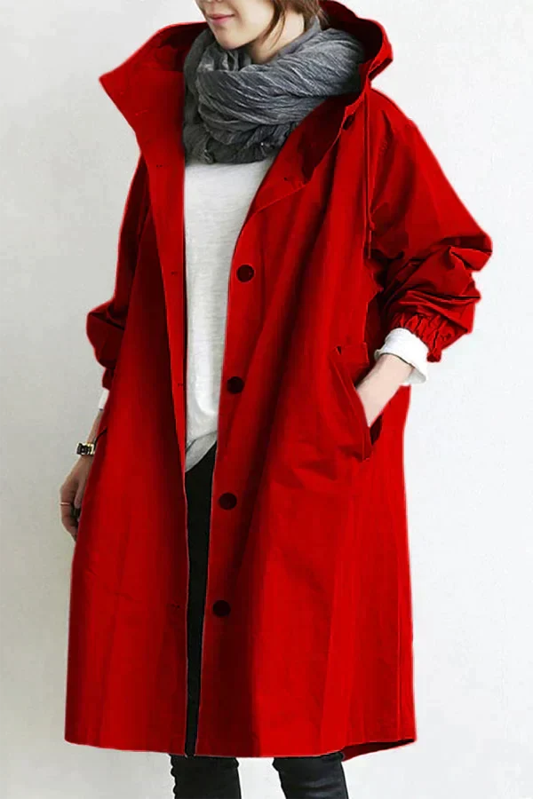 Oversized Waterproof Hooded Trench Coat