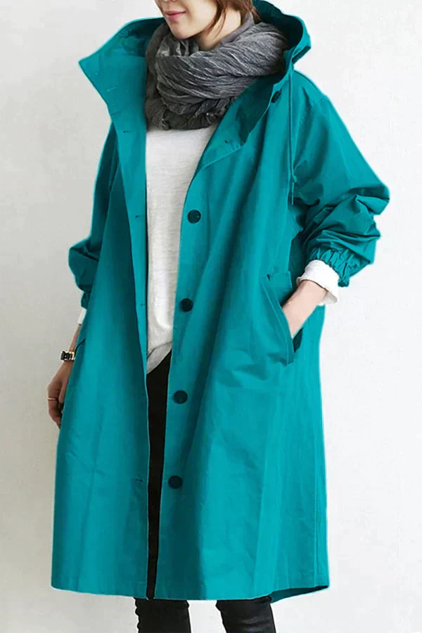 Oversized Waterproof Hooded Trench Coat